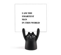 I Am The Smartest Man Art Deco Fashion Memo Holder Cartoon Black Cat Stand Decorazione