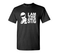 I Am The Stig Car Joke Ricer Gear Unisex 100% Cotton Short-Sleeve T-Shirts Black XXL