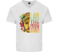 I Am The Storm African Black Lives Matter Uomo V-Neck Cotton T-Shirt