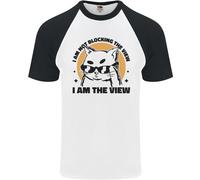 I Am The View Divertente Gatto Uomo S/S Baseball T-Shirt