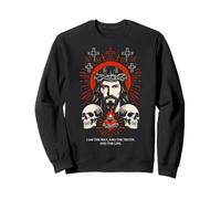 I Am The Way John 14:6 Christian Gesù Gothic Skull Design Felpa
