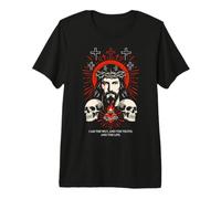 I Am The Way John 14:6 Christian Gesù Gothic Skull Design Maglietta Premium