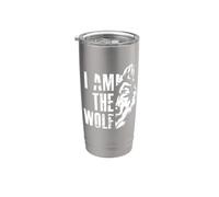 I am the Wolf wildes Wolfsrudel e lupe Bicchiere termico in acciaio inox doppia parete