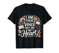 I Am Their Voice They Are My Heart Teacher Appreciation ||- Maglietta