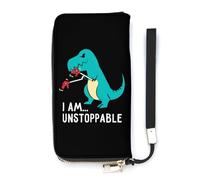 I Am Unstoppable T-rex Portafoglio sottile per le donne borsa lunga carino pochette da polso borsetta porta carte, Stile:, 20x10.5cm