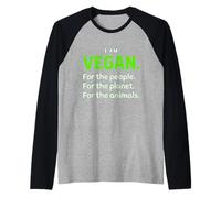 I Am Vegan Vegetarian Vegan Maglia con Maniche Raglan