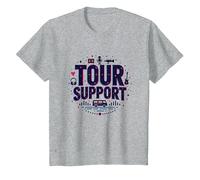 I am with The Band Tour Supporta la Troupe Musicale Roadie Life Maglietta, Bambini, Grigio Melange, 4 Anni
