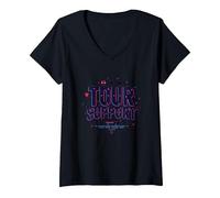 I am with The Band Tour Supporta la Troupe Musicale Roadie Life Maglietta con Collo a V, Donna, Nero, L