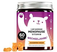 I am Woman Menopause - Complesso vitaminico B per la Menopausa, con Olio di Enotera, Biotina, Selenio, Acido Folico, Zinco - 60 Pezzi, Senza Zucchero, Vegan - Bears with Benefits