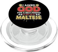 I Asked God For A Best Friend He Sent Me My Maltese PopSockets PopGrip per MagSafe