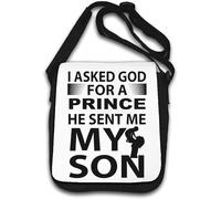 I Asked God For A Prince He Sent Me My Son Borsa a tracolla Bianca