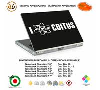 I atom coitus big bang theory adesivo notebook sticker pvc black white cropped