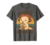 I Axolotl Domande Retro Tramonto Bolla Latte Tea Amante Bambini Maglietta