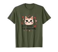 I Baci di Kitty risolvono Tutto - Cute Cat Love Maglietta