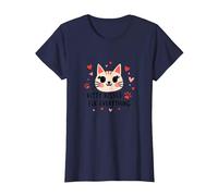 I Baci di Kitty risolvono Tutto - Cute Cat Love Maglietta, Donna, Navy, S