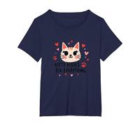 I Baci di Kitty risolvono Tutto - Cute Cat Love Maglietta, Donna Plus-Size, Navy, 4X