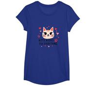 I Baci di Kitty risolvono Tutto - Cute Cat Love Maglietta, Ragazze, Blu Reale, M