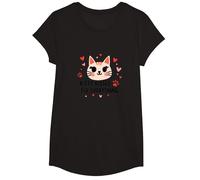 I Baci di Kitty risolvono Tutto - Cute Cat Love Maglietta, Ragazze, Nero, L