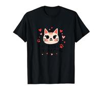 I Baci di Kitty risolvono Tutto - Cute Cat Love Maglietta, Uomo, Nero, L