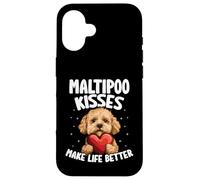 I baci di Maltipoo migliorano la vita Amante dei cani Maltipoo Custodia per iPhone 16