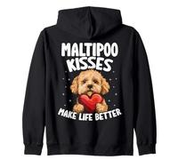 I Baci di Maltipoo migliorano la Vita Amante dei Cani Maltipoo Felpa con Cappuccio
