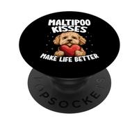 I baci di Maltipoo migliorano la vita Amante dei cani Maltipoo PopSockets PopGrip Adesivo