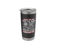 I Back The Red For My Dad Proud Son Firefighter Fathers Day Bicchiere termico in acciaio inox doppia parete