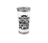 I baffi rendono il mondo un posto migliore Bicchiere termico in acciaio inox doppia parete