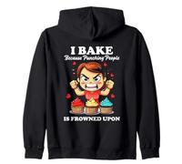 I BAKE BECAUSE PUNCHING PEOPLE IS FROWNED UPON Felpa con Cappuccio