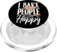 I Bake People Happy Lover Kitchen Divertente Baking Pun Bakery PopSockets PopGrip per MagSafe