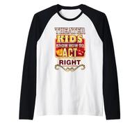 I Bambini del teatro Sanno Come Agire nel Giusto Umorismo Maglia con Maniche Raglan