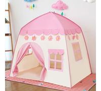 I Bambini Giocano in Tenda Indoor, 1.3x1x1.3m Bambini Giocano Una Tenda con finestre e Porte, Tenda per Bambini Gioca a casa, Castello di Principessa Fata, Tenda da Toddle per Bambini (Rosa)
