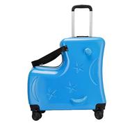 I bambini viaggiano in bagagli per ragazze, bagaglio per bambini piccoli, valigia da equitazione con serratura a password a 3 cifre, valigia con ruote da 20 pollici con cinture di sicurezza, manubrio