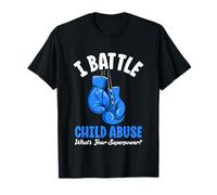 I Battle Child Abuse Prevenzione degli abusi sui minori con Nastro Viola Maglietta