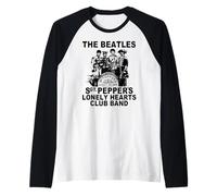 I Beatles Sagoma Nera Lonely Hearts Club Band Musica Maglia con Maniche Raglan