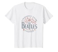 I Beatles - Strawberry Fields Forever Maglietta, Bambini, Bianco, 8 Anni