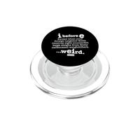 I Before E Except After C Funny Grammar Frase Dark PopSockets PopGrip per MagSafe