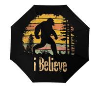 I Believe Bigfoot Ombrello da viaggio pieghevole a 3 pieghe per raggi UV, pioggia, antivento, portatile, divertente, automatico, Stile 18, Automatic