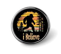 I Believe Bigfoot - Spilla rotonda da bavero, per cravatta, abiti, matrimoni, compleanni, per uomini e donne, Circular, Metallo