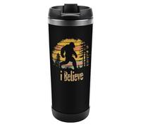 I Believe Bigfoot Tazza da caffè da viaggio con coperchio isolato in acciaio inox, regalo per donne e uomini, 350 ml