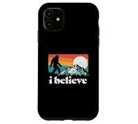 I Believe! Funny Retro Bigfoot Mountains Custodia per iPhone 11