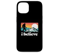 I Believe! Funny Retro Bigfoot Mountains Custodia per iPhone 13