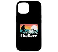 I Believe! Funny Retro Bigfoot Mountains Custodia per iPhone 15