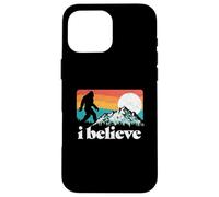 I Believe! Funny Retro Bigfoot Mountains Custodia per iPhone 16 Pro Max