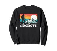 I Believe! Funny Retro Bigfoot Mountains Felpa