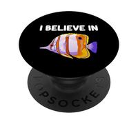I Believe in Copperband Farfalla Reef Fish Tropical PopSockets PopGrip Adesivo