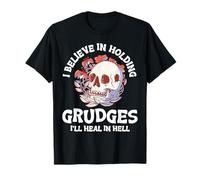 I Believe in Holding Rancore I'll Heal in Hell Skull Flower Maglietta