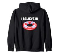 I Believe in Pool Floaties Zattera Summer Party Ocean Water Fun Felpa con Cappuccio