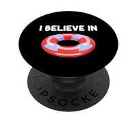 I Believe in Pool Floaties Zattera Summer Party Ocean Water Fun PopSockets PopGrip Adesivo