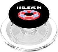 I Believe in Pool Floaties Zattera Summer Party Ocean Water Fun PopSockets PopGrip per MagSafe